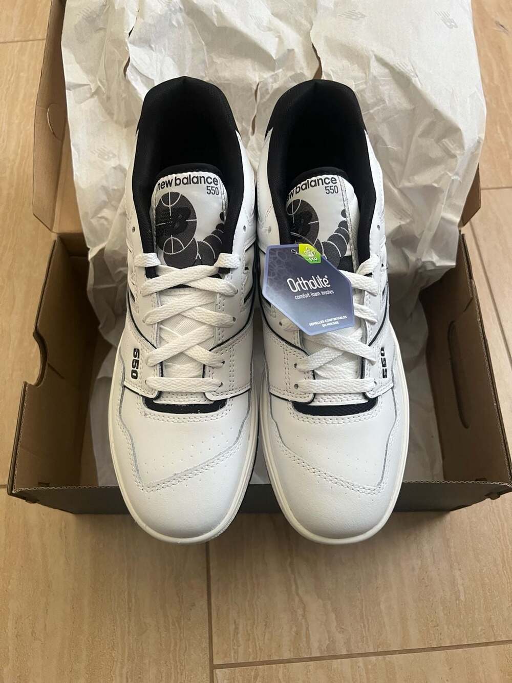 New Balance 550 White Black Oreo BB550HA1 Mens Size 9 - Picture 3 of 7